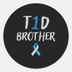 Typ 1 Diabetes Brother Awareness for Diabetics Runder Aufkleber