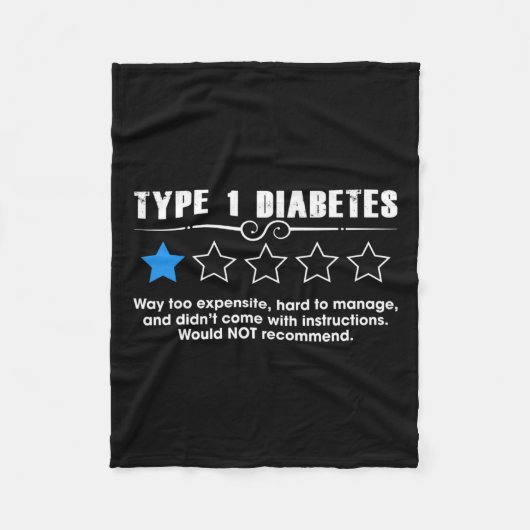 Typ 1 Diabetes Ein Star Bewertung T1d Bewusstsein Fleecedecke (Vorderseite)