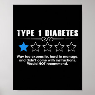 Typ-1-Diabetes-Ein-Sterne-Bewertung T1d Bewusstsei Poster