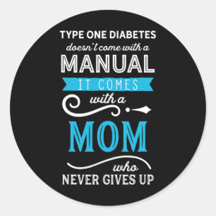 Typ 1 Diabetes enthält keine manuelle Mama Runder Aufkleber