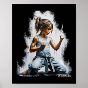 Typ 1 Diabetes Karate Warrior Girl trägt Poster