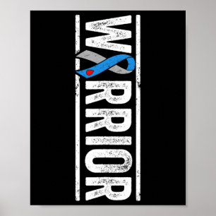 Typ-1-Diabetes-Krieger - Seitliches Bewusstseinsba Poster