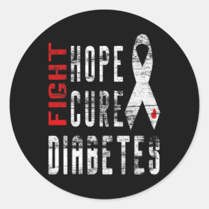 Typ 1 Diabetes - Kur Diabetes Runder Aufkleber