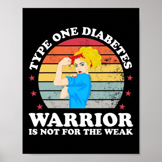 Typ-1-Diabetes-Mama Mutter T1d-Diabetes-Bewusstsei Poster (Vorne)