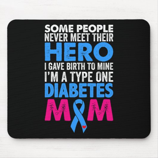 Typ 1 Diabetes Mama Mutter T1D Diabetisches Bewuss Mousepad (Vorne)