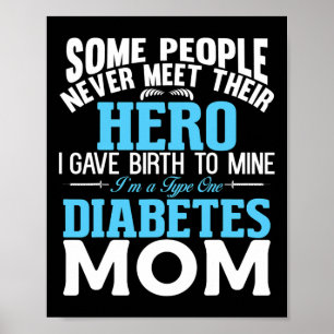 Typ 1 Diabetes Mama Mutter T1D Diabetisches Bewuss Poster