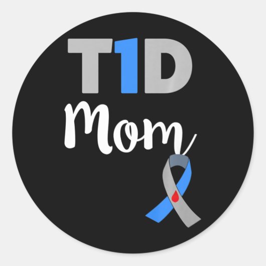 Typ 1 Diabetes-Mama - T1d-Mama Runder Aufkleber (Vorderseite)