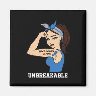 Typ-1-Diabetes-Mama unzerbrechlicher Krieger Aware Magnet
