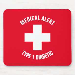 Typ-1-Diabetes Medizinische Warnung Personalisiert Mousepad