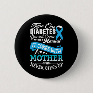 Typ 1 Diabetes mellitus blauer Ribbon Diabetiker Button