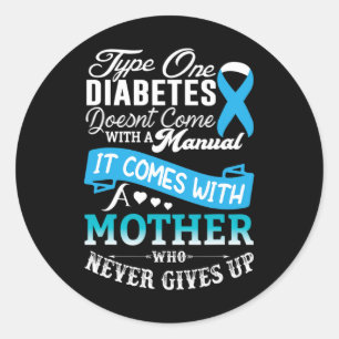 Typ 1 Diabetes mellitus blauer Ribbon Diabetiker Runder Aufkleber