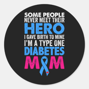 Typ-1-Diabetes-Mutter T1d-Diabetes-Bewusstsein  Runder Aufkleber