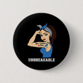 Typ-1-Diabetes-Mutter Unzerbrechlicher Krieger-Bew Button (Vorderseite)