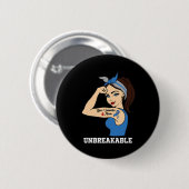 Typ-1-Diabetes-Mutter Unzerbrechlicher Krieger-Bew Button (Vorne & Hinten)
