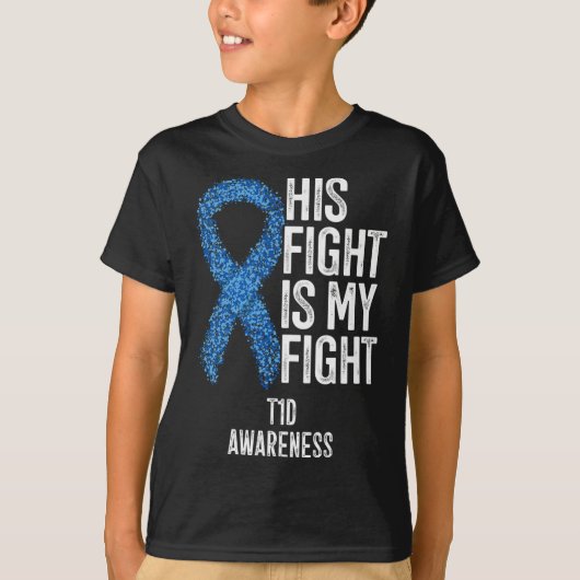 Typ 1 Diabetes Sein Kampf ist mein Kampf T1d Aware T-Shirt (Vorderseite)