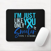 Typ 1 Diabetes Starkes T1d-Bewusstsein Mousepad (Mit Mouse)