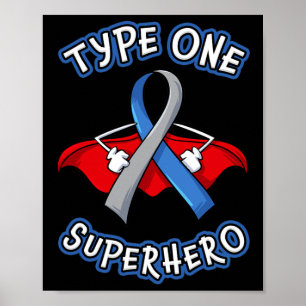 Typ 1 Diabetes Superheran Aufklärungsgeschenk Diab Poster