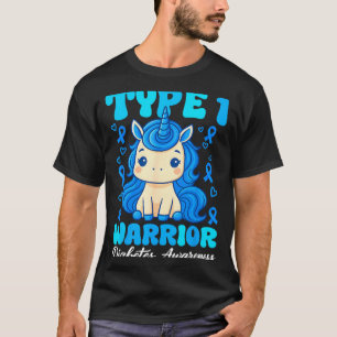 Typ-1-Diabetes Süßer Einhorn Krieger Jungen Mädche T-Shirt