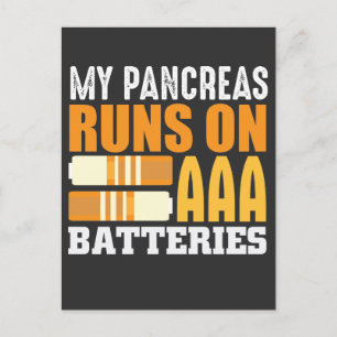 Typ 1 Diabetes T1D Bewusstsein Diabetiker Akku Postkarte