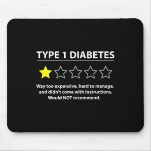 Typ 1 Diabetes T1d Ein Star Rating Fun Awareness Mousepad
