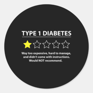 Typ 1 Diabetes T1d Ein Star Rating Fun Awareness Runder Aufkleber