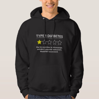 Typ-1-Diabetes-T1D-Ein-Sterne-Bewertung Lustige Se Hoodie