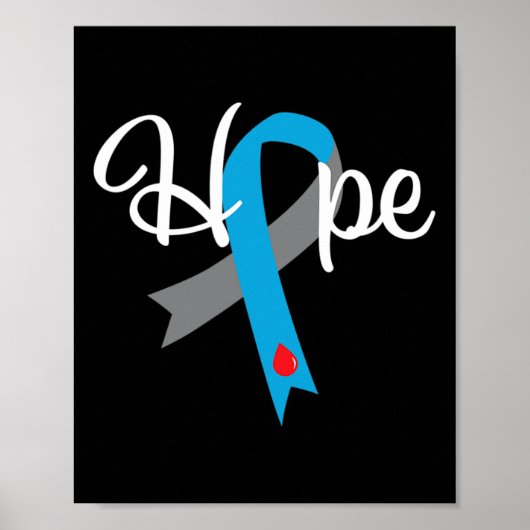 Typ 1 Diabetes T1d Hope Awareness Ribbon Geschenke Poster (Vorne)