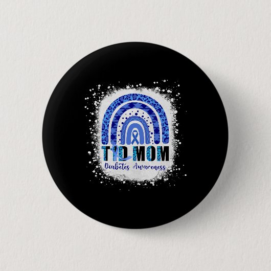 Typ 1 Diabetes T1d Mama Diabetes Awareness Leopard Button (Vorderseite)