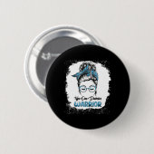 Typ 1 Diabetes Warrior gebleicht Messy Bun Belie Button (Vorne & Hinten)