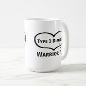 Typ 1 Diabetes Warrior mit Spritze Kaffeepause Tas Kaffeetasse (VorderseiteRechts)