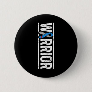 Typ 1 Diabetes Warrior - Sideways Awareness Ribbo Button