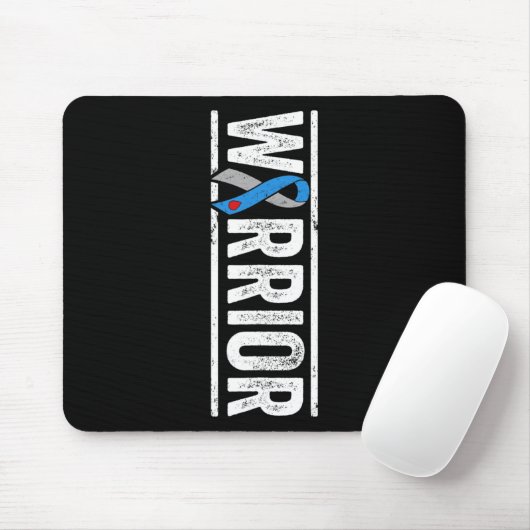 Typ 1 Diabetes Warrior - Sideways Awareness Ribbo Mousepad (Mit Mouse)