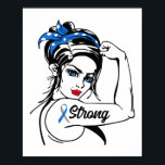 Typ 1 Diabetesbewusstsein starke Rosie-Mama Poster<br><div class="desc">Dieses lustige T1d Bewusstsein Monat Design liest "stark".Das Design weist eine rosige das Niveter.</div>