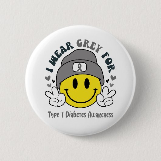 Typ 1 Geschenke zur Unterstützung des Diabetes-Bew Button (Vorderseite)