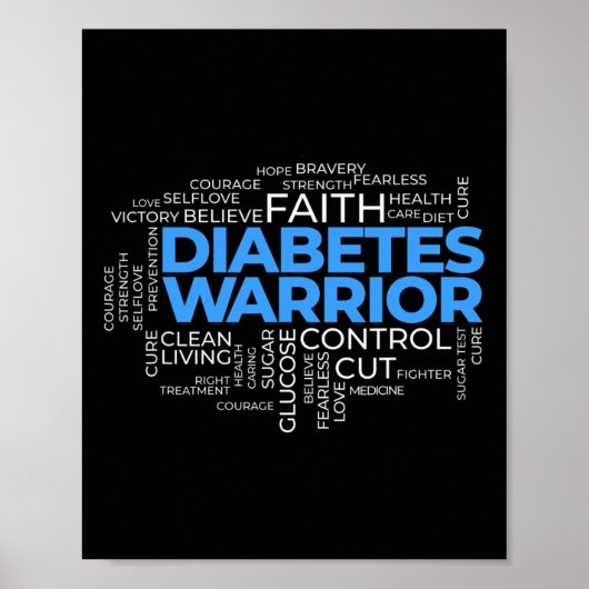 Typ 1 Kampf Sensibilisierung gegen Diabetes Poster (Vorne)