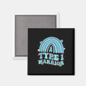 Typ-1-Krieger Retro-Regenbogen Diabetes-Bewusstsei Magnet (Vorderseite/Rückseite)