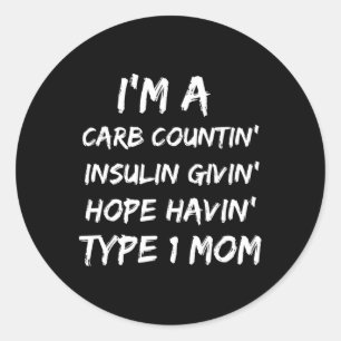 Typ 1 Mama Diabetes Awareness Montag Runder Aufkleber