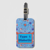 Typ 1 oder 2 Diabetiker Farbdruck Gepäckanhänger (Vorderseite Vertikal)
