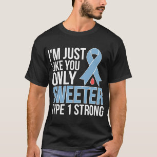 Typ 1 starke Diabetes Warrior T1D Diabetes Awaren T-Shirt