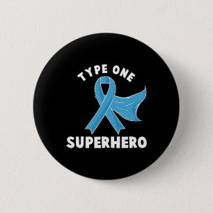 Typ 1 Superheld Diabetes Awareness Diabetic Boy Button