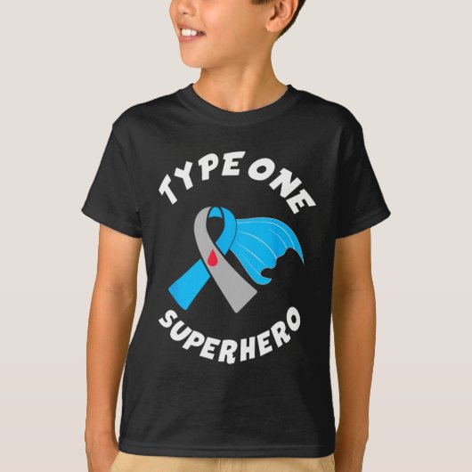 Typ 1 Superheld Typ 1 Diabetes-Bewusstsein 1 T-Shirt (Vorderseite)