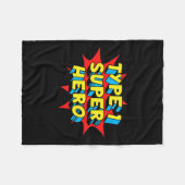 Typ 1 Superheld Typ 1 Diabetes-Bewusstsein Fleecedecke (Vorderseite (Horizontal))