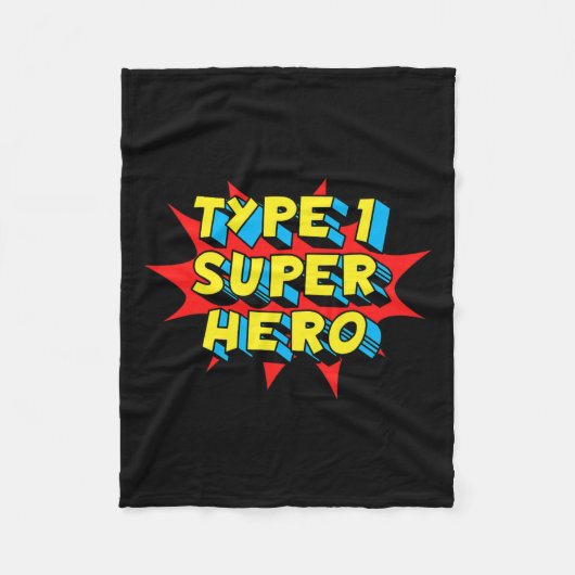 Typ 1 Superheld Typ 1 Diabetes-Bewusstsein Fleecedecke (Vorderseite)