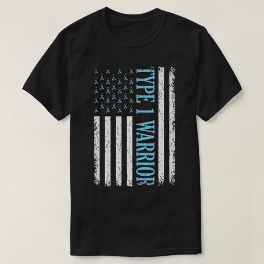 Typ 1 Warrior Diabetes Awareness Diabetics T-Shirt (Design vorne)