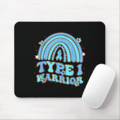 Typ 1 Warrior Retro Rainbow Diabetes Awareness Ri Mousepad (Mit Mouse)