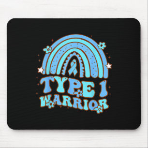 Typ 1 Warrior Retro Rainbow Diabetes Awareness Ri Mousepad
