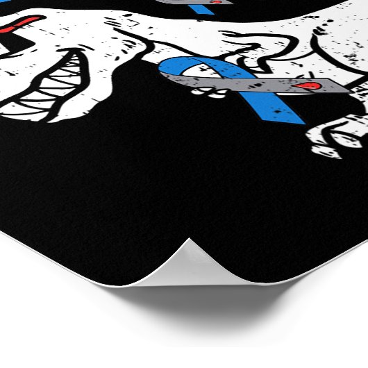 Typ 1Derful Diabetes Awareness Ribbon T1D Dinos Poster (Ecke)