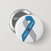 Typ- 1diabetes-Bewusstseins-Band Button (Vorne & Hinten)