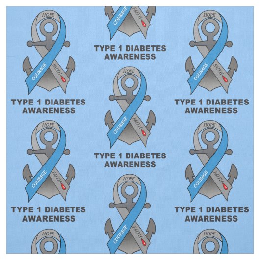 Typ- 1diabetes mit Anker der Hoffnung Stoff (Muster)