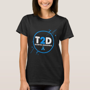 Typ 2 Diabetes Bewusstsein Vintag Diabetiker T2d V T-Shirt